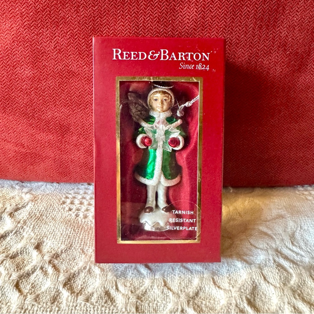 Reed & Barton Silverplate Angel Holding a Star Ornament - Collectable Christmas